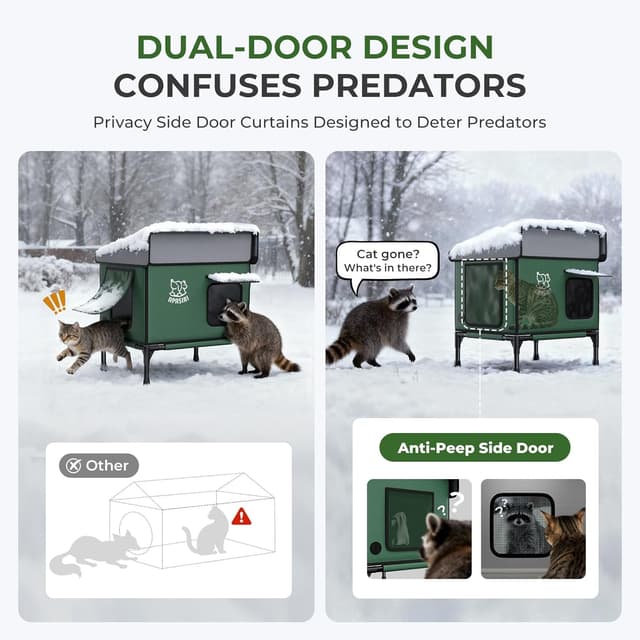 Thumbnail 4 de Apasiri Outdoor Heated Cat House with Insulation 🐱