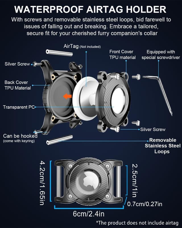 Thumbnail 4 de ONEONTA Airtag Dog Collar Holder 1"