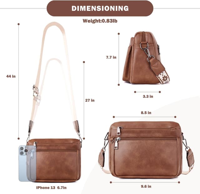 Detalle de MUIIKOLA Umhängetasche für Damen 0,40 kg