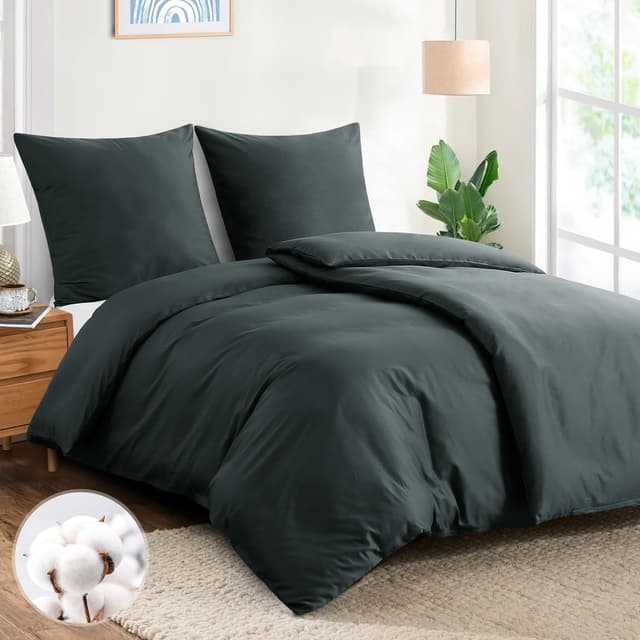 Detalle de Aisbo Bettwäsche 135x200 Baumwolle 4tlg Grau