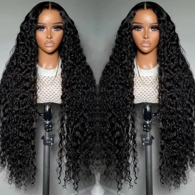 Detalle 2 de Momaksa 30 Inch 13x4 HD Lace Front Deep Wave Human Hair Wig (200% Density, Glueless)