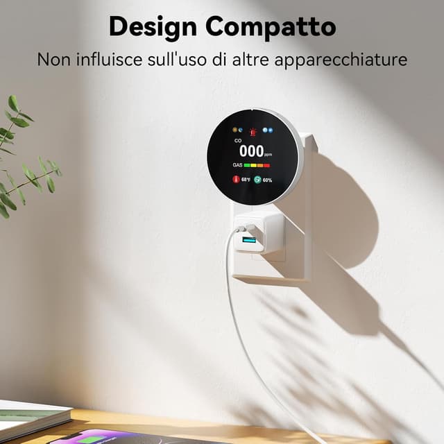 Detalle 1 de CHZHVAN Rilevatore gas CO 4-in-1 plug-in