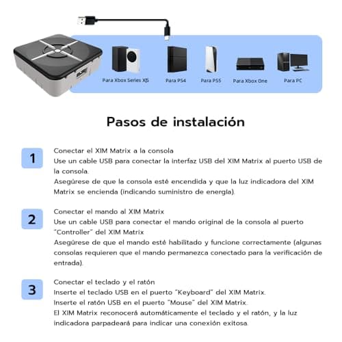 Thumbnail 9 de Mcbazel XIM Matrix Adaptador multientrada para teclado y ratón (PS5, Xbox Series X/S, Xbox One, PS4 y PC)