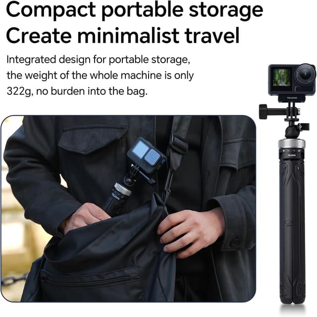 Thumbnail 3 de TELESIN 360° Selfie-Stick Stativ für Actioncams