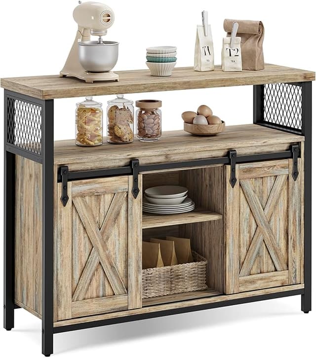 Imagen de VASAGLE Aparador de Cocina con Puertas Correderas 🏡 en OfertitasTOP