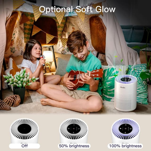 Detalle de Aircillin Air Purifier AP070A with 4-stage H13 HEPA filter for bedrooms up to 765Sq Ft