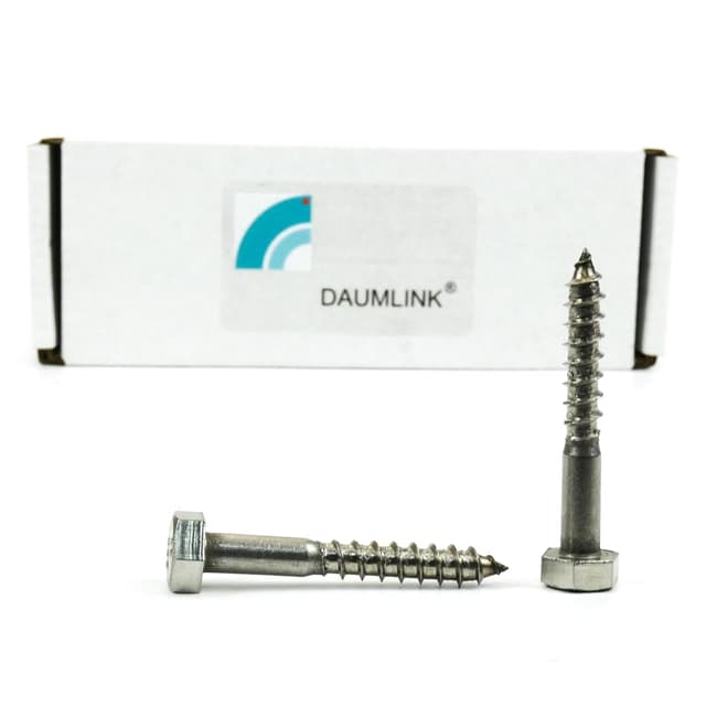 Detalle 2 de DIN 571 Schlüsselschrauben Edelstahl A2 (M6x100 mm) – Sechskant-Holzschrauben, 25 Stück