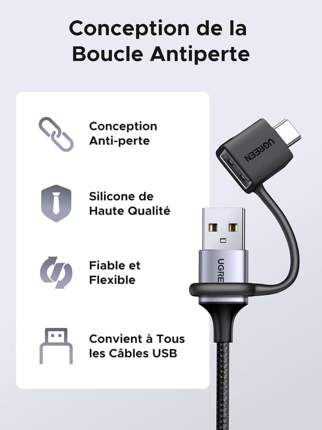 Detalle 2 de UGREEN Adaptateur USB C vers USB A 10Gbps