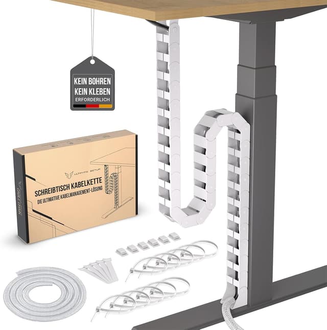 Detalle de Kabelführung Schreibtisch Flexible Kabelkanal Weiß