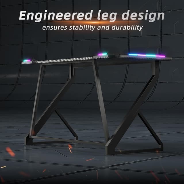 Detalle 1 de BEXEVUE Scrivania Gaming 120x50 LED RGB