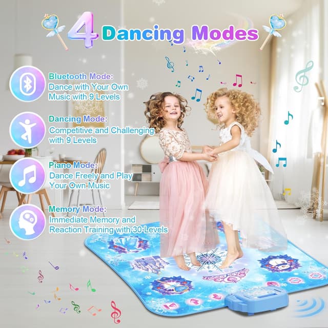 Detalle de Surelect 8-Button Frozen Electronic Dance Mat (Bluetooth Music Game) for Girls Ages 3–12