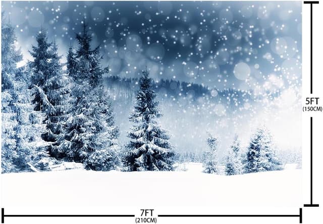 Thumbnail 2 de AIBIIN Winterlandschaft Fotohintergrund 2,1×1,5 m 🎄