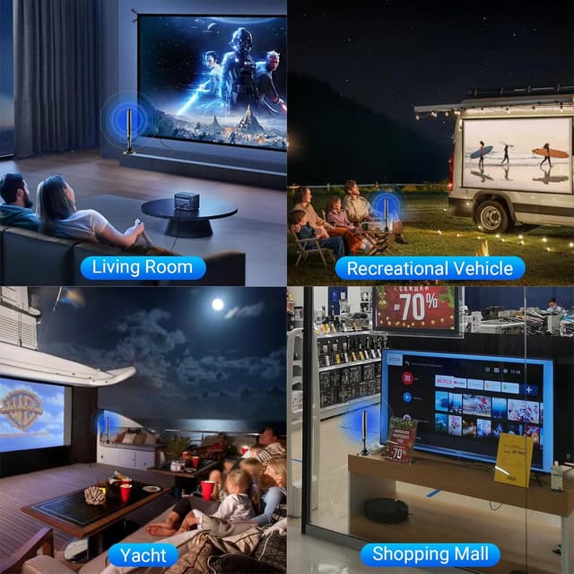 Detalle de Indoor TV Aerial with Magnetic Base – Freeview HD Reception, 360° Range for VHF/UHF & DAB