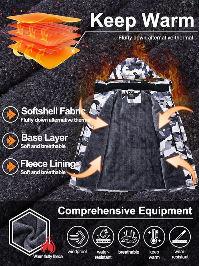 Thumbnail 4 de QPNGRP Mens Waterproof Ski Jacket