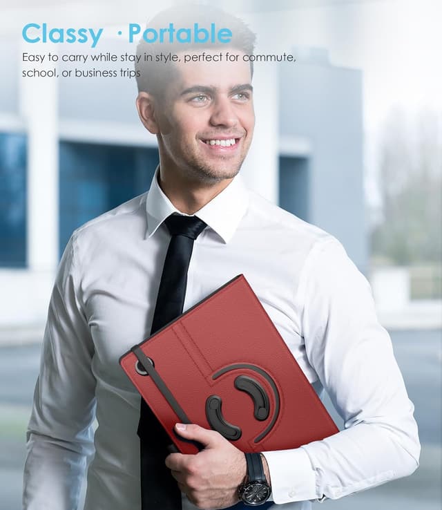 Thumbnail 6 de TiMOVO drehbare Hülle für Samsung Galaxy Tab A9+ 11 Zoll (2023) SM-X210/X216/X218 – 90° Standfunktion, Auto Schlaf/Wach, Wein Rot