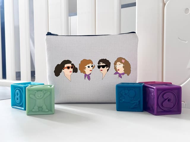 Detalle de JTOUK The Grease Character Canvas Makeup Bag (Grease Musical Inspired) for Broadway lovers