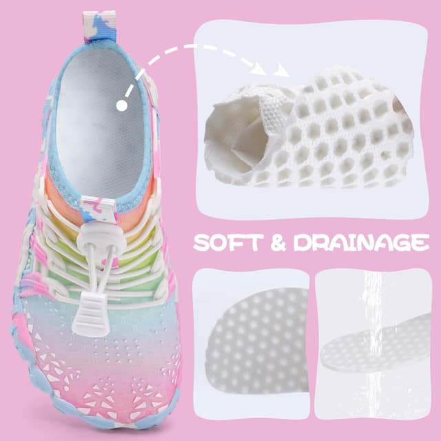 Detalle 2 de WateLves Kinder Barfußschuhe als Wasserschuhe – rutschfeste Aquaschuhe mit Schnellverschluss