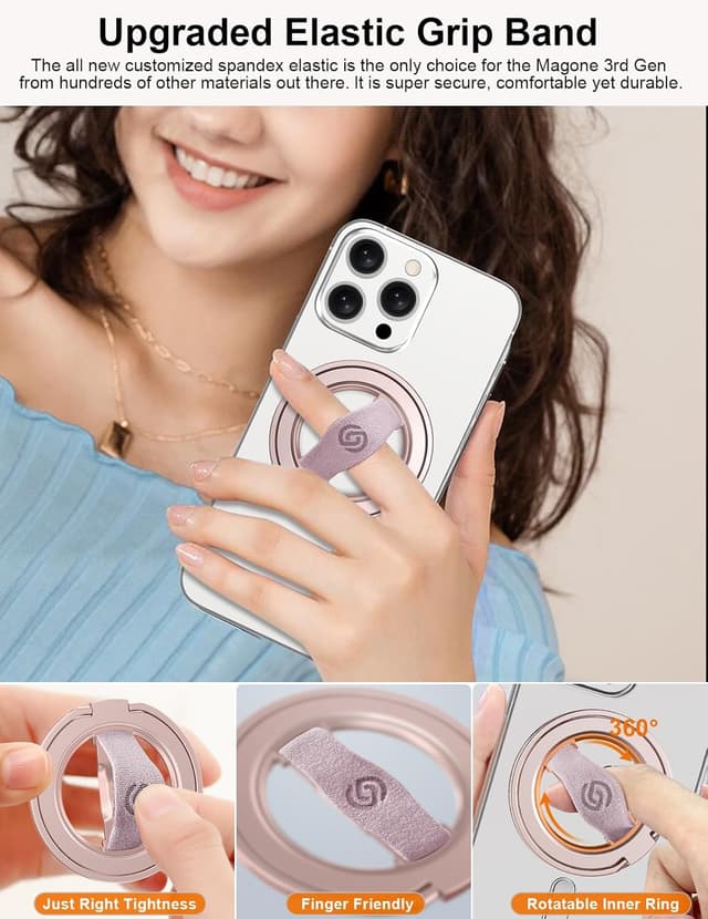 Detalle de EWA MagOne 3rd Gen MagSafe Phone Grip Stand for iPhone