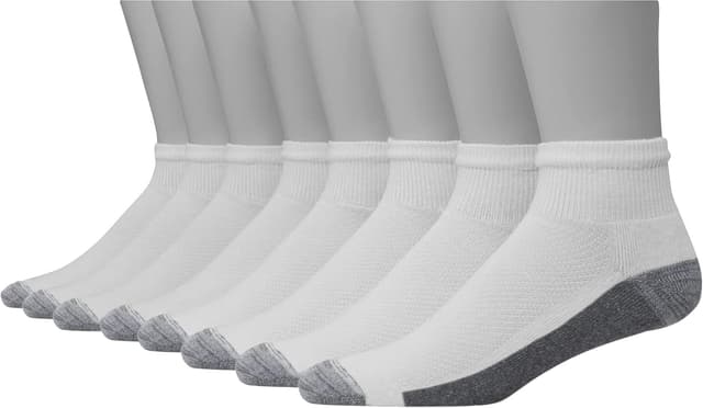 Detalle de Hanes Max Cushioned Ankle Socks for Men (multiple packs) — moisture-wicking comfort and reinforced durability