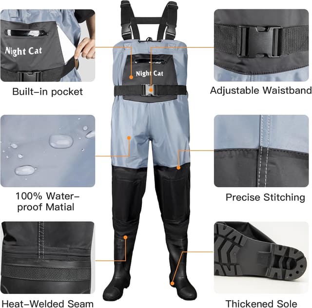 Thumbnail 3 de Night Cat Waders Scafandro da Pesca 100% impermeabile