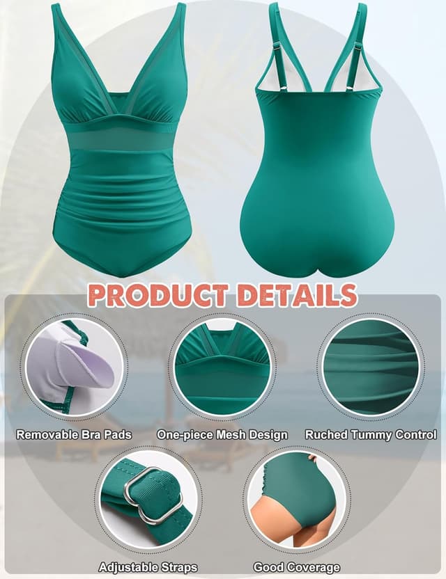 Detalle 2 de Costume intero donna CMTOP con scollo a V