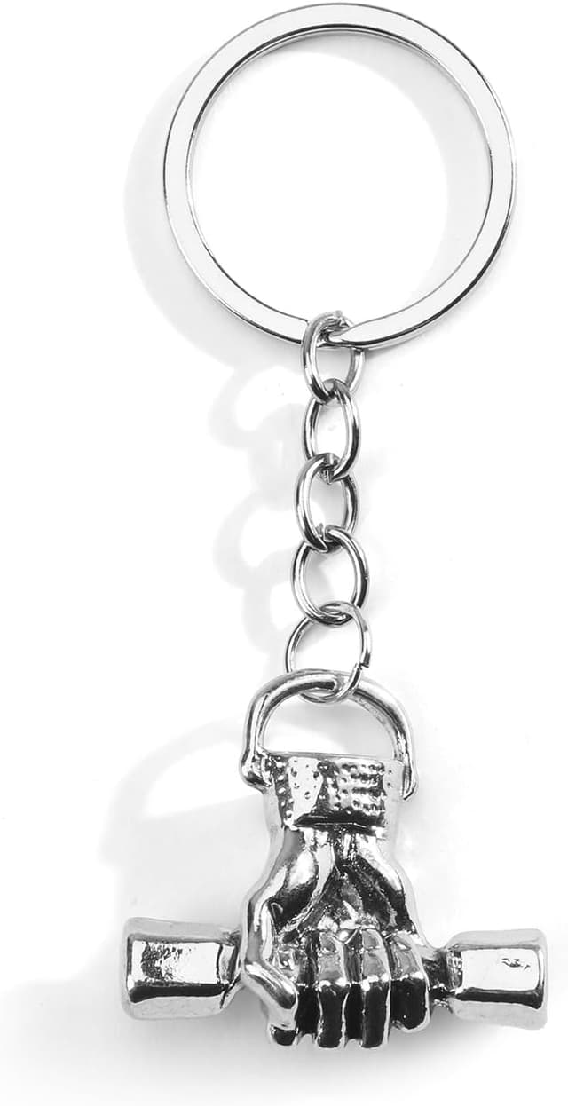 Detalle de OBEISN Schlüsselanhänger Fitness Retro Hantel – kreativer Dumbbell-Anhänger für Rucksäcke & Alltag