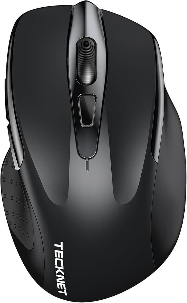 Detalle de TECKNET Bluetooth Maus (wiederaufladbar, 3 Modi BT 5.0/3.0 + 2,4 GHz, 4800 DPI) – schwarz