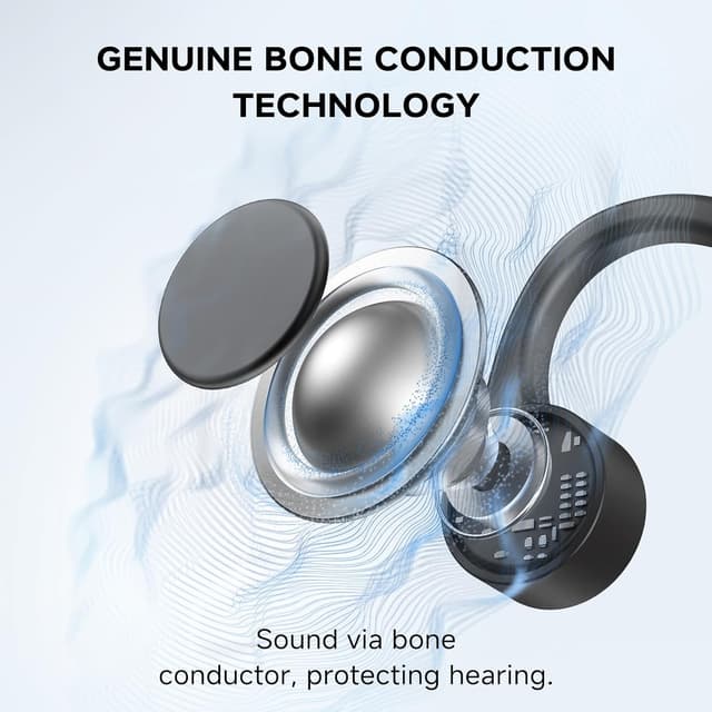 Detalle 2 de Yorlu Bone Conduction Headphones (2026 Upgrade) Open-Ear Bluetooth 5.4 with Mic, IP56