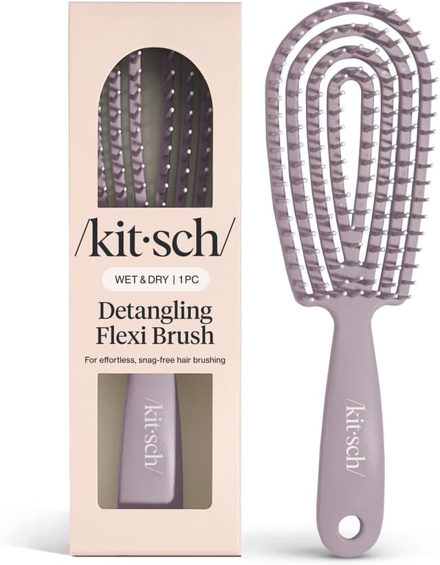 Detalle de Kitsch Detangle Hair Brush – Flexi Flow Detangling Brush for Curly Hair (Soft Violet)