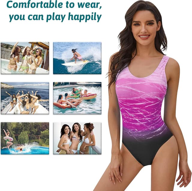 Detalle de Heekpek costume intero donna con gradiente tie-dye e imbottitura non cablata