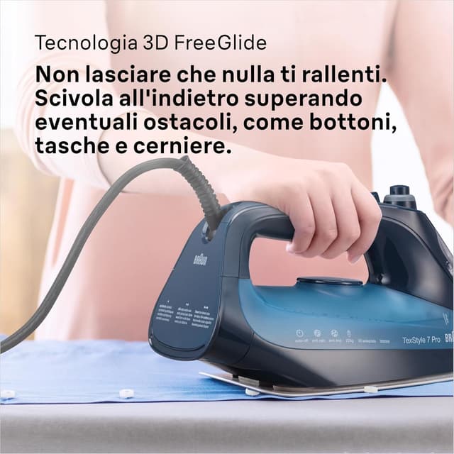 Thumbnail 6 de Braun TexStyle 7 Pro SI7160BL, ferro da stiro con piastra FreeGlide 3D e colpo vapore 225 g/min