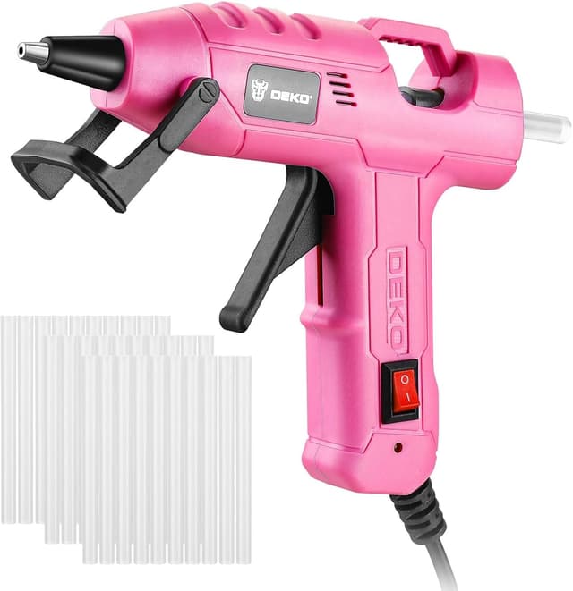 Detalle de DEKO 20W Mini Hot Glue Gun Kit (7mm) with 30 Glue Sticks – Pink