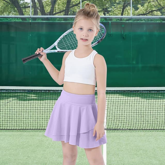 Detalle 2 de Bezioner girls pleated tennis skirt skorts with high waist and built-in shorts