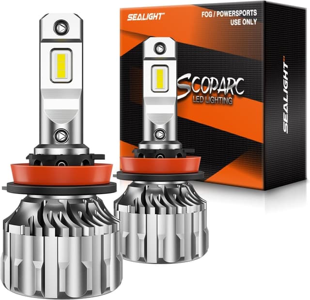 Detalle de SEALIGHT 9005 LED per fendinebbia/HB3, 6.500K e ventilatore 15.000 RPM (confezione da 2)