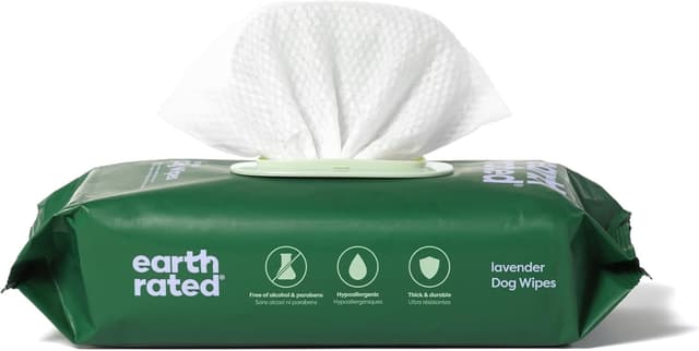 Detalle de Earth Rated Dog Wipes (Hypoallergenic) with Lavender Scent, 100 Count