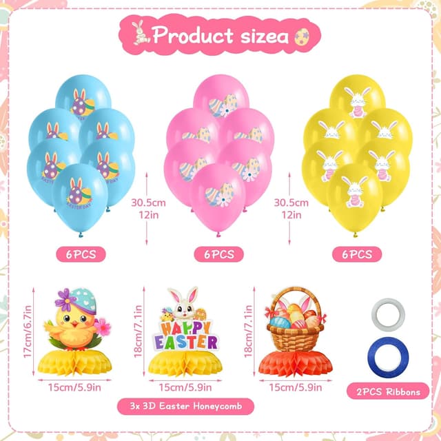 Detalle de Easter decorations set with letter banners