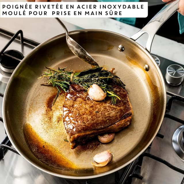 Detalle de Tefal Jamie Oliver Cook Smart, poêle en inox 28 cm pour induction