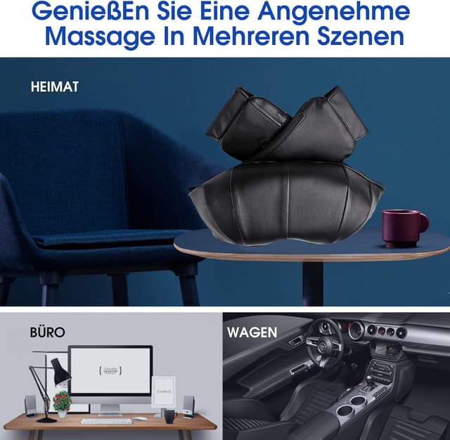 Detalle 2 de LAOBEN Shiatsu-Nackenmassagegerät mit Thermostatfunktion – Massagegerät für Nacken, Schulter und Rücken