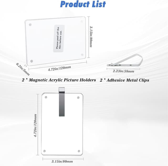 Thumbnail 6 de 2 Pack Magnetic Car Visor Photo Clips 4.72x3.15 in