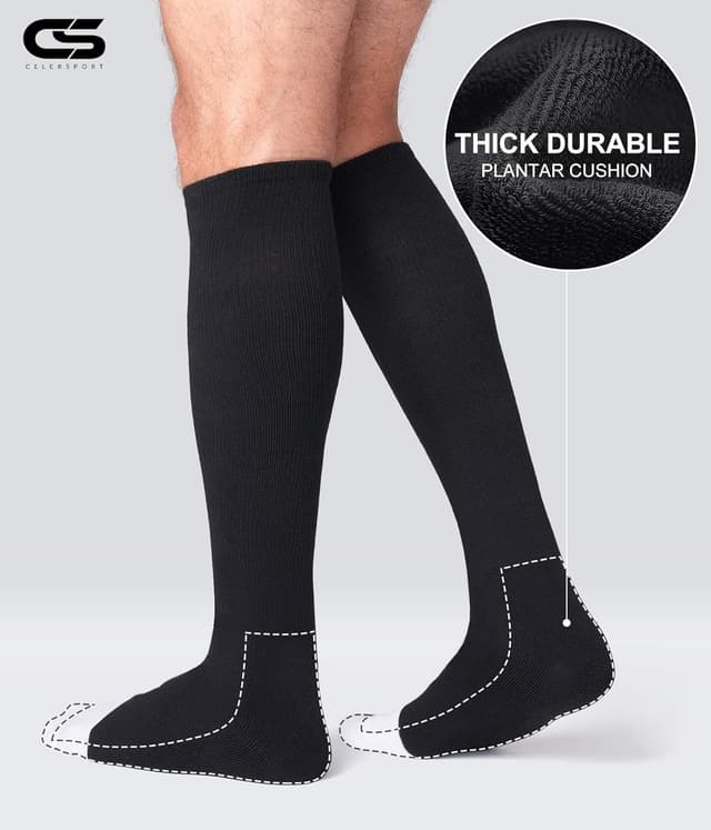 Detalle de CS CelerSport 2/3 Pack Over-the-Calf Multi-Sport Socks for Youth & Adults