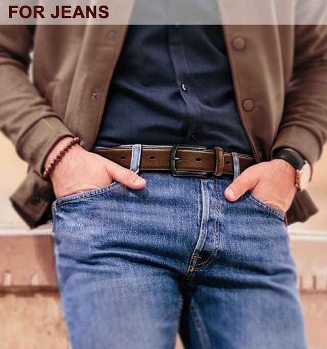 Detalle de KEMISANT Herren-Ledergürtel 35 mm aus echtem Leder für Business und formelle Anlässe