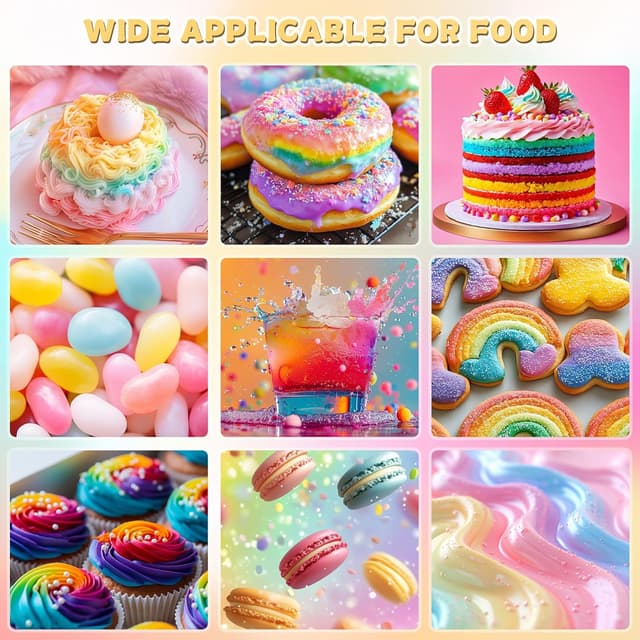 Detalle 2 de Wwtop Lebensmittelfarbe 6 Farben x12 ml 🍰