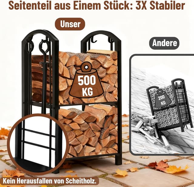 Thumbnail 3 de Amagabeli Kaminholzregal 74×40×30 cm