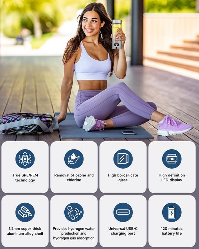 Thumbnail 6 de Hydrogen Water Bottle 340ml portable bottle 🚰