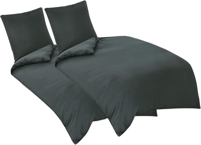 Detalle de Aisbo Bettwäsche 135x200 4tlg Grau Mikrofaser