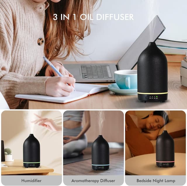 Thumbnail 5 de Essential Oil Diffuser Ceramic 150ml Aromatherapy