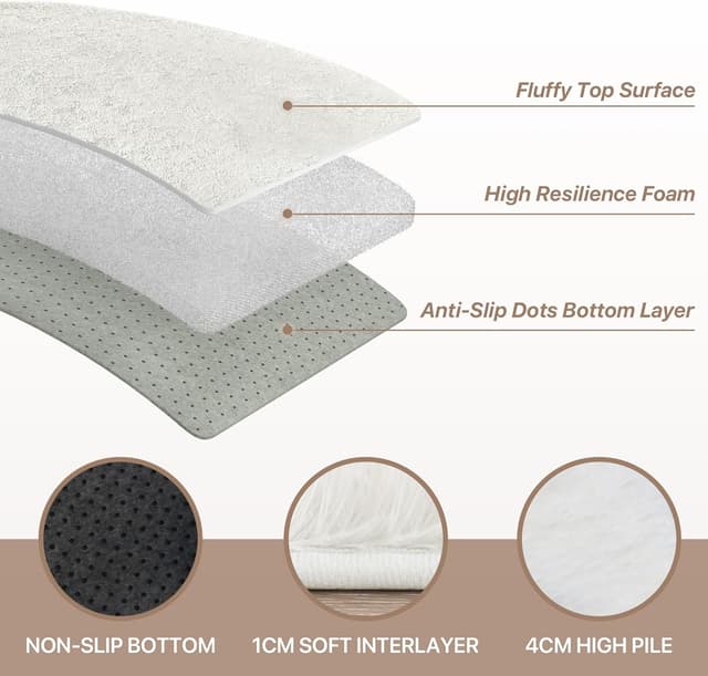 Detalle de BEIMO Tapis Shaggy 200x280 cm 🏡