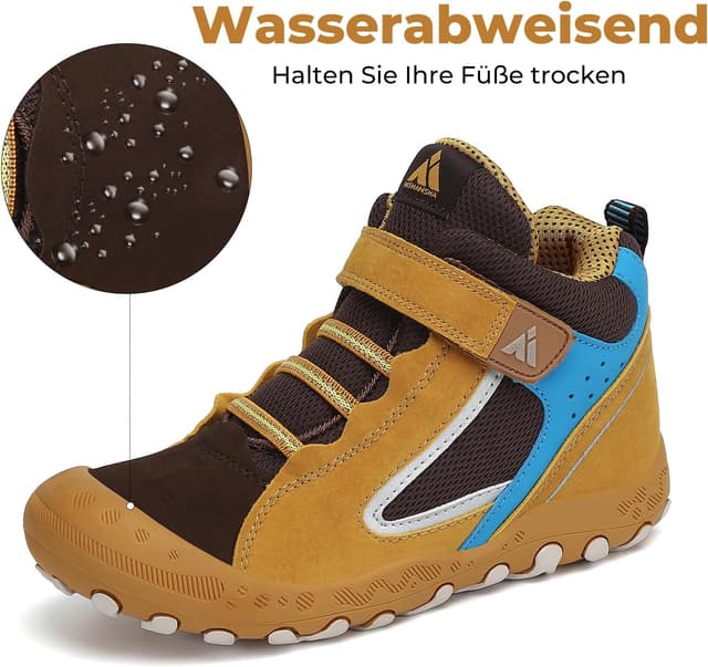 Detalle 2 de Mishansha Kinder Wanderschuhe Trekking & Outdoor-Trekkingschuhe aus Leder
