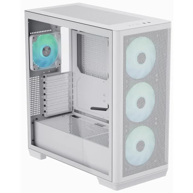 Detalle de APNX C1 RGB Midi Tower de cristal templado con USB-C en blanco