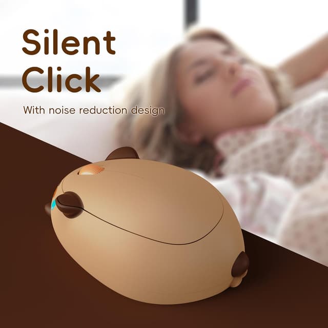 Detalle de Akko Cute Wireless Mouse (Capybara Cat Theme) – Tri-Mode 3200 DPI Gaming Mouse with Bluetooth & 2.4G